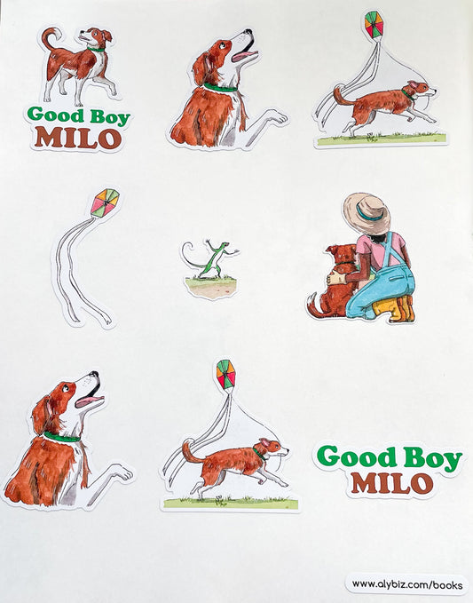 Good Boy Milo sticker sheet